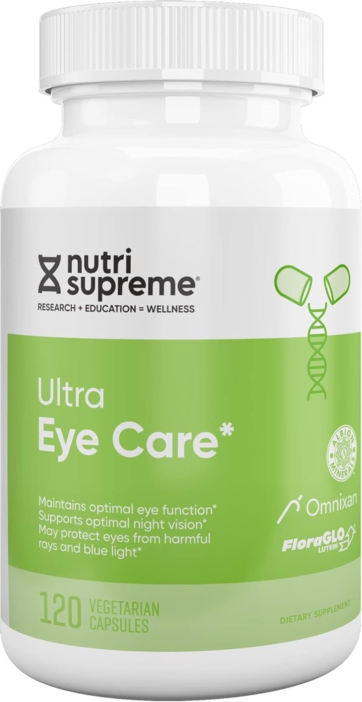 Nutri Supreme Research Ultra Eye Care dengan Lutein untuk Kesehatan dan Wellness, 120 Vegetarian Capsules, Kosher