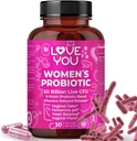 Love You Womens Probiotic, Ph Saldo, Ut, Feminine, Vaginal Health Suplemen, Digetical, Pre + Pro + Postbiotic, Delayed Rilis, 60 Milyar CFU Live, 8- Strain Probiotic Blend, 30 Veg Caps Cuplings