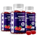 Vitamatic Sugar Free Melonatin 30mg per Gummy - 60 Servings - 60 Vegetarian Gummies - Non-Habit Forming Supplemen (60 Count (Paket 3))