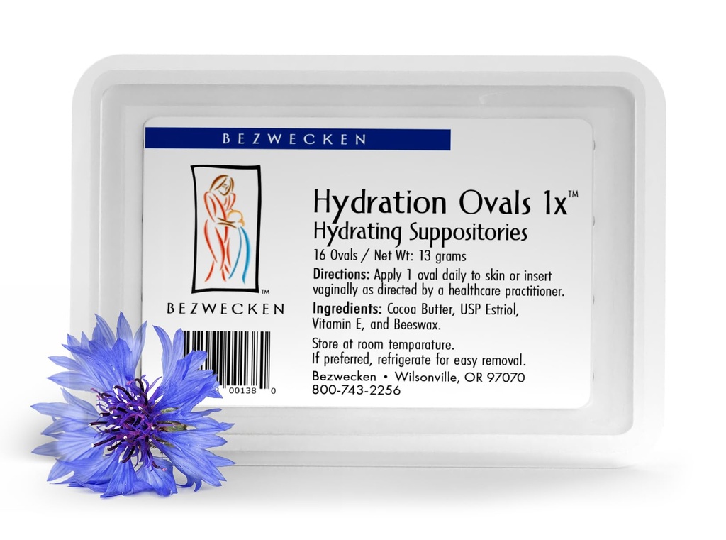 Bezwecken - Hidration Oval 1x - 16 Oval Suplotories - Secara profesional Formulated to Alleviate Vaginal Dryness in Menopausal Women - Aman, Natural & Paraben Bebas