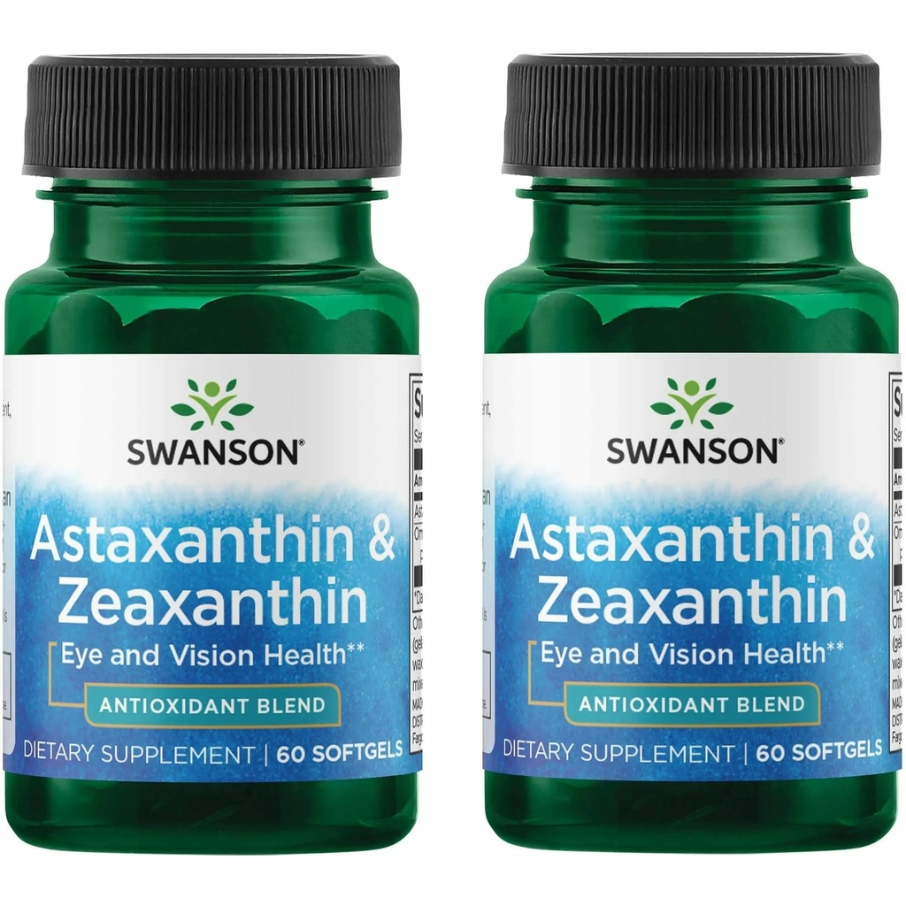 Swanson Astaxanthin & Affixanthin Eye Health Suftgels (60 Softgels, 2 Pack)
