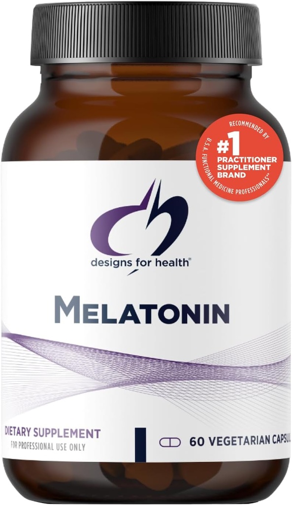 Desain untuk Kesehatan Melonalin 3mg - untuk Dewasa - Vegetarian + Non- GMO (60 Capsules)