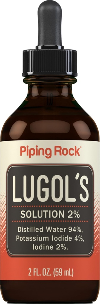 Lugols Iodin Drops 2% 2 fl oz 124; Liquid Supplement £124; Potasium Iodide 4% Oleh Piping Rock