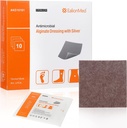 SilverCalcium Alginate Wound Dressing Pad 4 x4, 10 Packs, High Absorbency Non-Stick Ag Gauze Patch for pressure Ulcer, Bed Sore, Leg Sore, Diabetic Foot Ulcer
