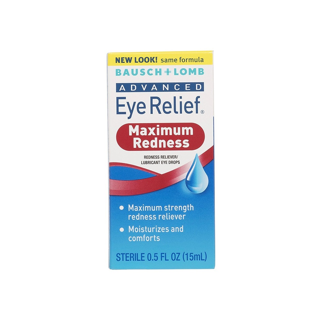 Bausch dan Lomb Advanced Redness Relief Drops, 0.5 Ounce - 3 per kasus.