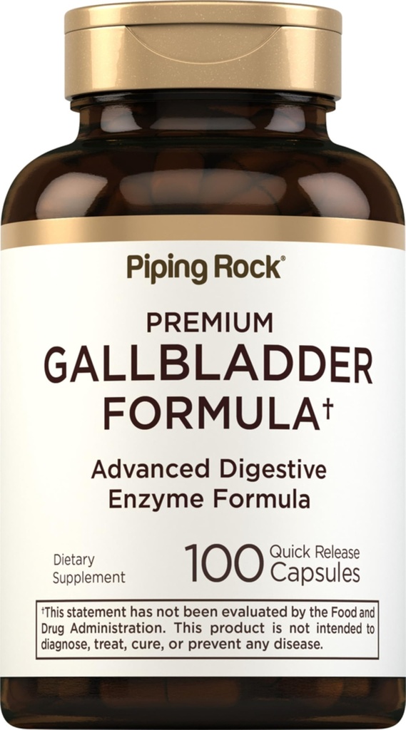 Suplemen Piping Rock Gallbreeze; 100 Kapsules 124; Advanced Digetical Enzyme Lengkap Formula untuk Pria & Women 124; Non-GMO & Gluten Bebas