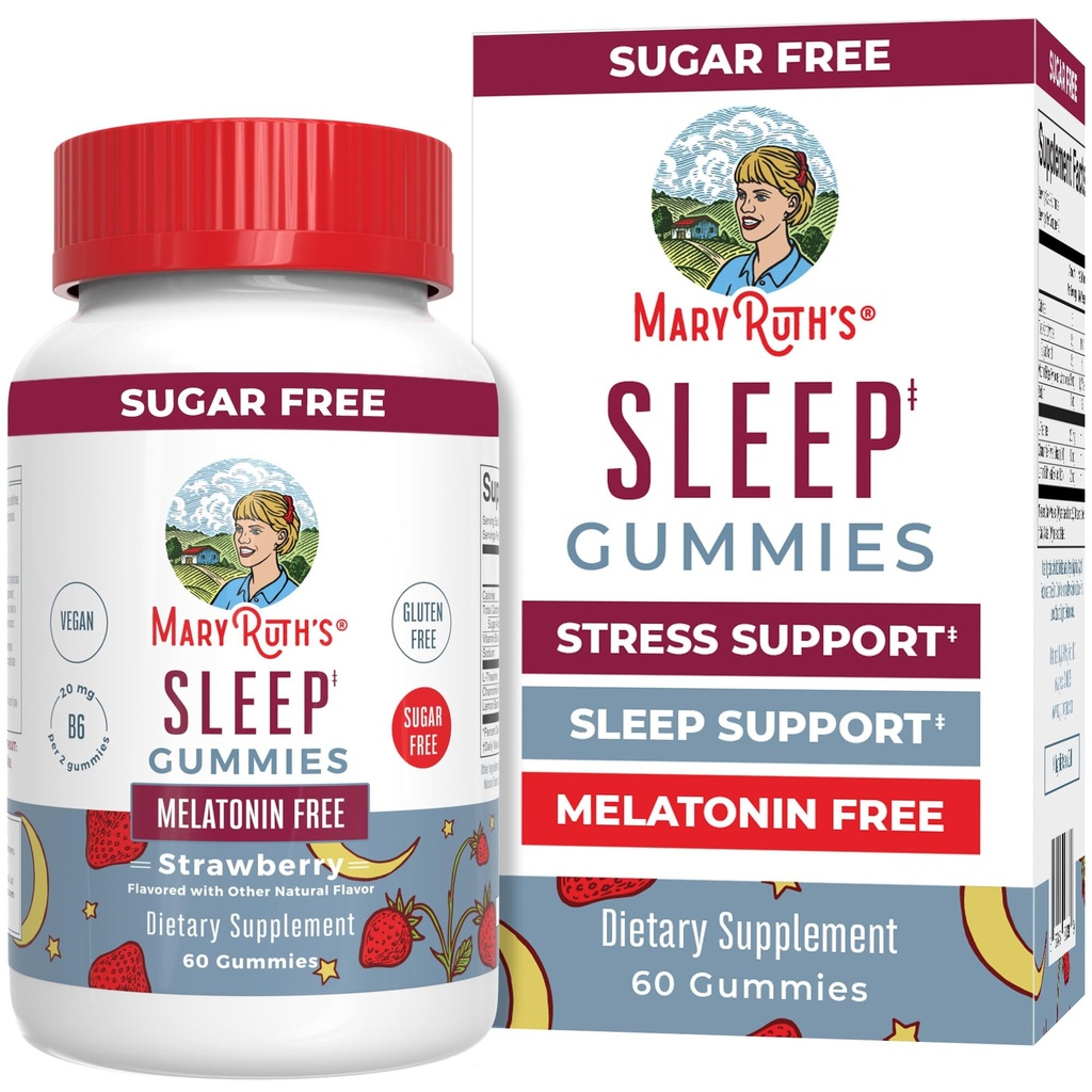 MaryRuth Organics Sleaks Gummies Season 124; Sugar Free Aver4; NO Melonasin 124; L Theanine Orders 124; Lemon Balm Leaf 124; Chamomile 124; Vitamin B6 124; Relaxation & Sleep Support 144; Stress Relief Welga 124r; Gluten Free 12460