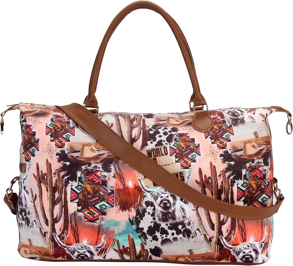 Weekender Bag Duffle Bag For Women Large Travel Tote Bag Overend Weekend Bags With Shoulder Strap Cow Leopard Atzec...