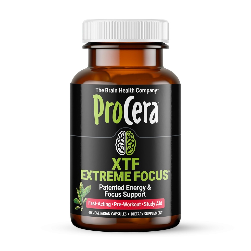 Procera XTF - Perfect Study Aid - Hasil langsung - Peningkatan Retensi Fokus & Memori - Peningkatan Oksigen & Darah Flow - Kejelasan Mental - Kecepatan Energi - Penurunan Kognitif Lambat - 40 Cacah