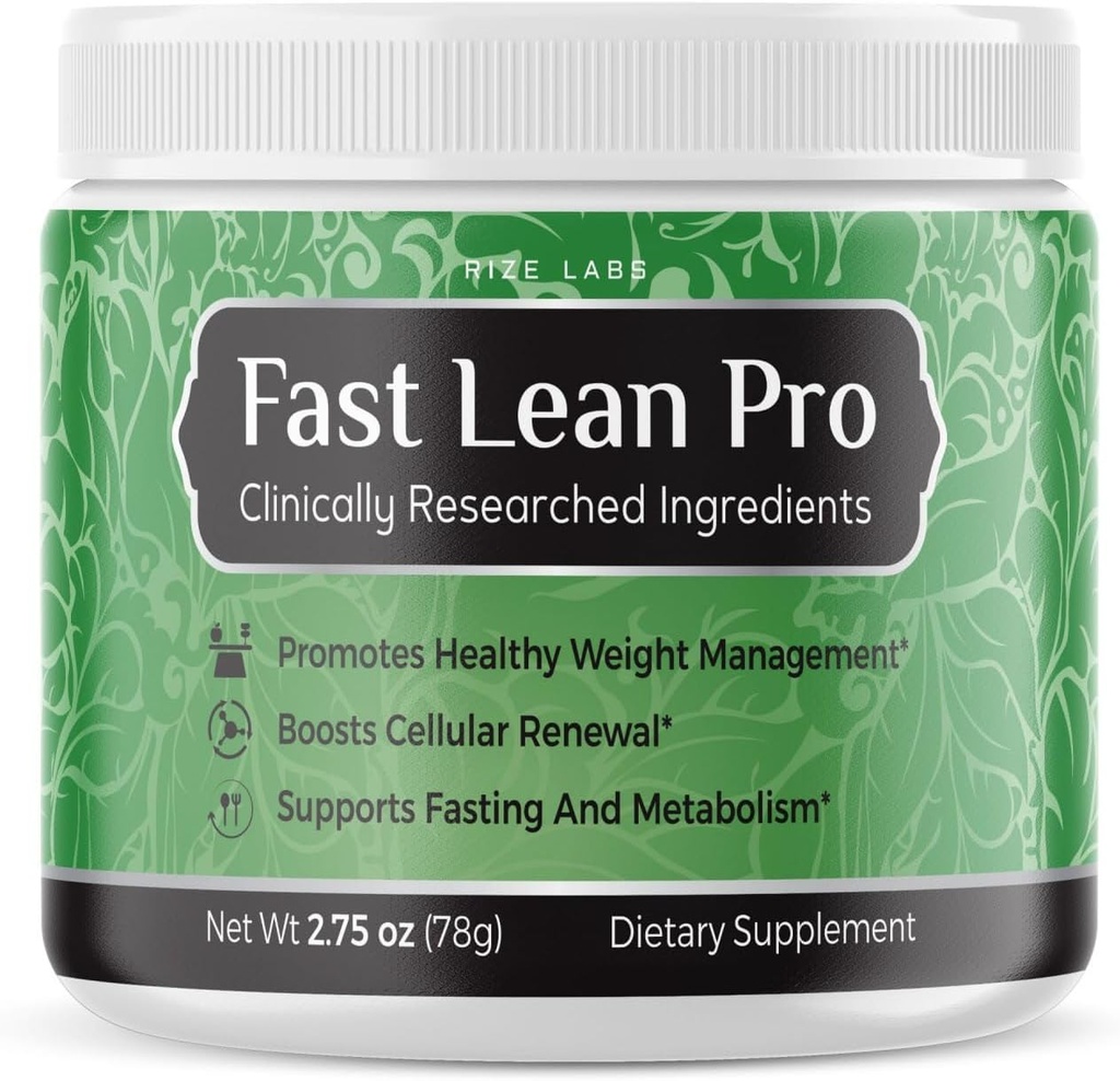 Rize lab Fast Lean Pro Advanced Formula Suplemen Hidration BCAA Drink Capsules in a Jar, Easy to Scoop and Tastes Great (30 Servings)