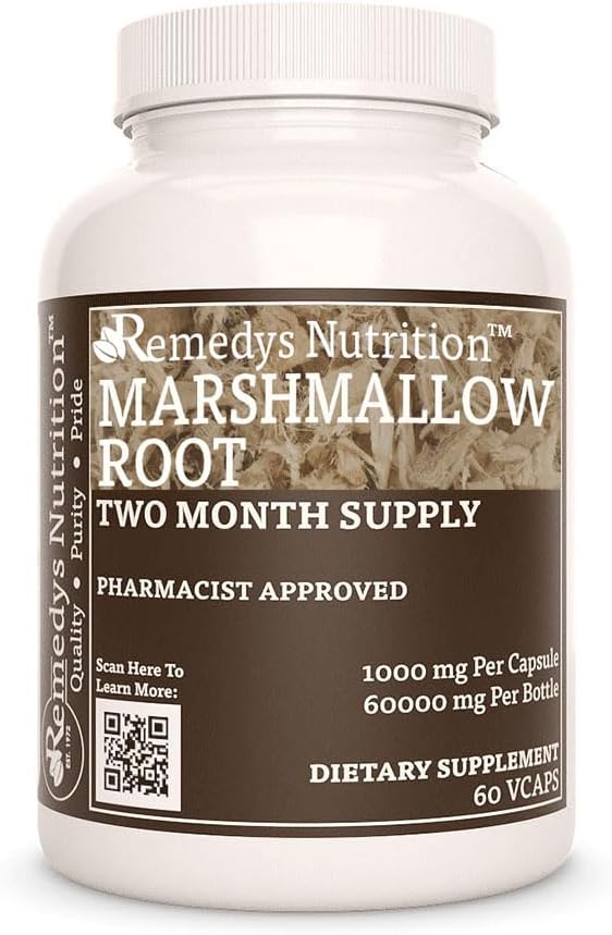 Akar Marshmallow Remedy; 124; 1.000 mg, 60 Vegan Kasules Herbal Dieter Supplemen Dua Bulan