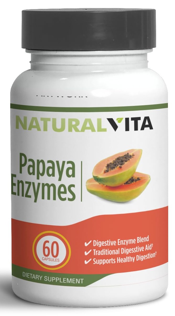 Generic Natural Vita Papaya Enzymes, Digetical Treatment Aid with Enzyme Blend, Dietary Suplement, Nfeating Your Gut with Our Papaya Enzyme Blend for Digetical Harmony and Wellding.