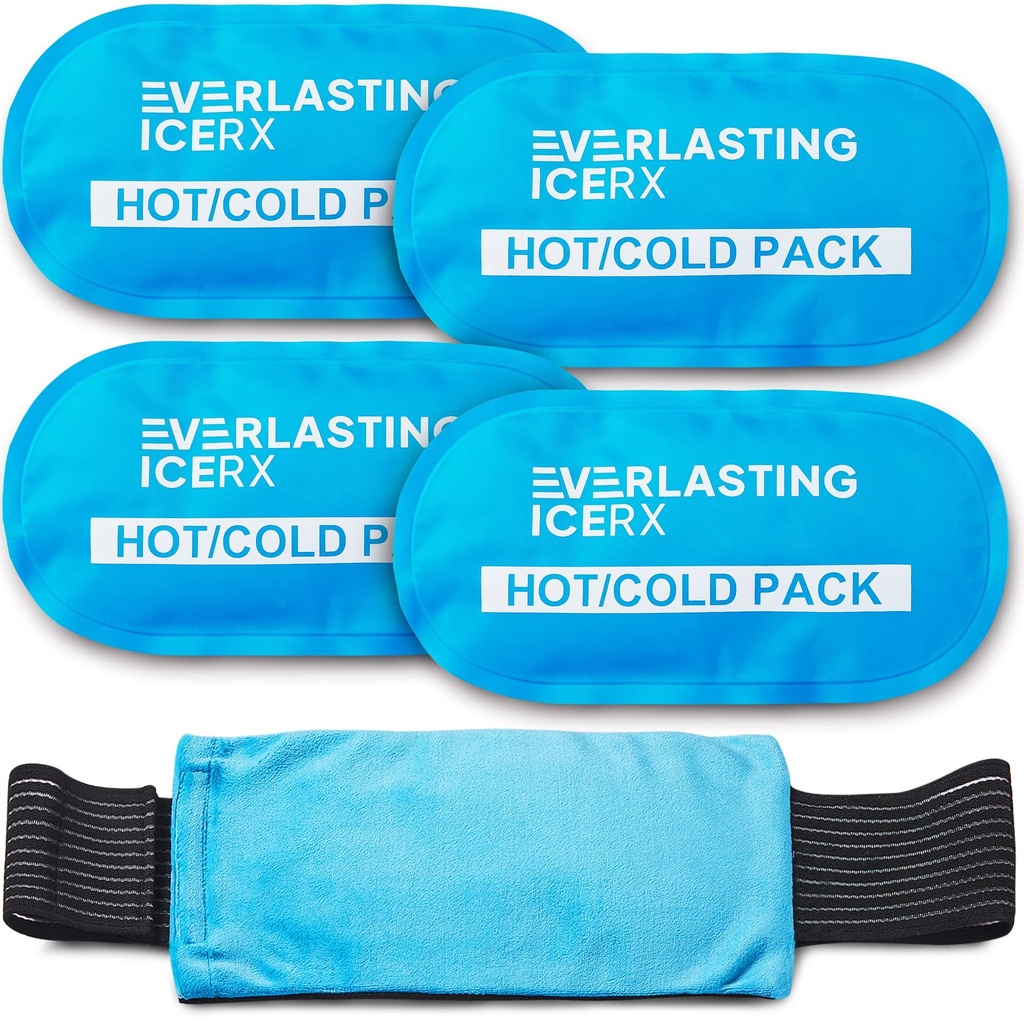 Bisa dipakai Ulang Paket Es Panas dan Dingin Berbungkus (4 Pack) untuk Injuries - Dapat disesuaikan & Fleksibel untuk Knee, Kembali, Bahu, Lengan, dan Kaki - Dapat Dipakai Ulang