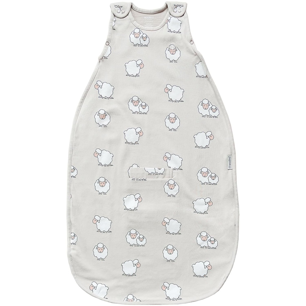 Woolino 4 Season Sleep Sack - Ultimate Merino Wool and Organic Cotton Sleep Bag - Two-Way Zipper Adjustable Size Sleep Sack for Baby (2-24 Bulan) - Domba