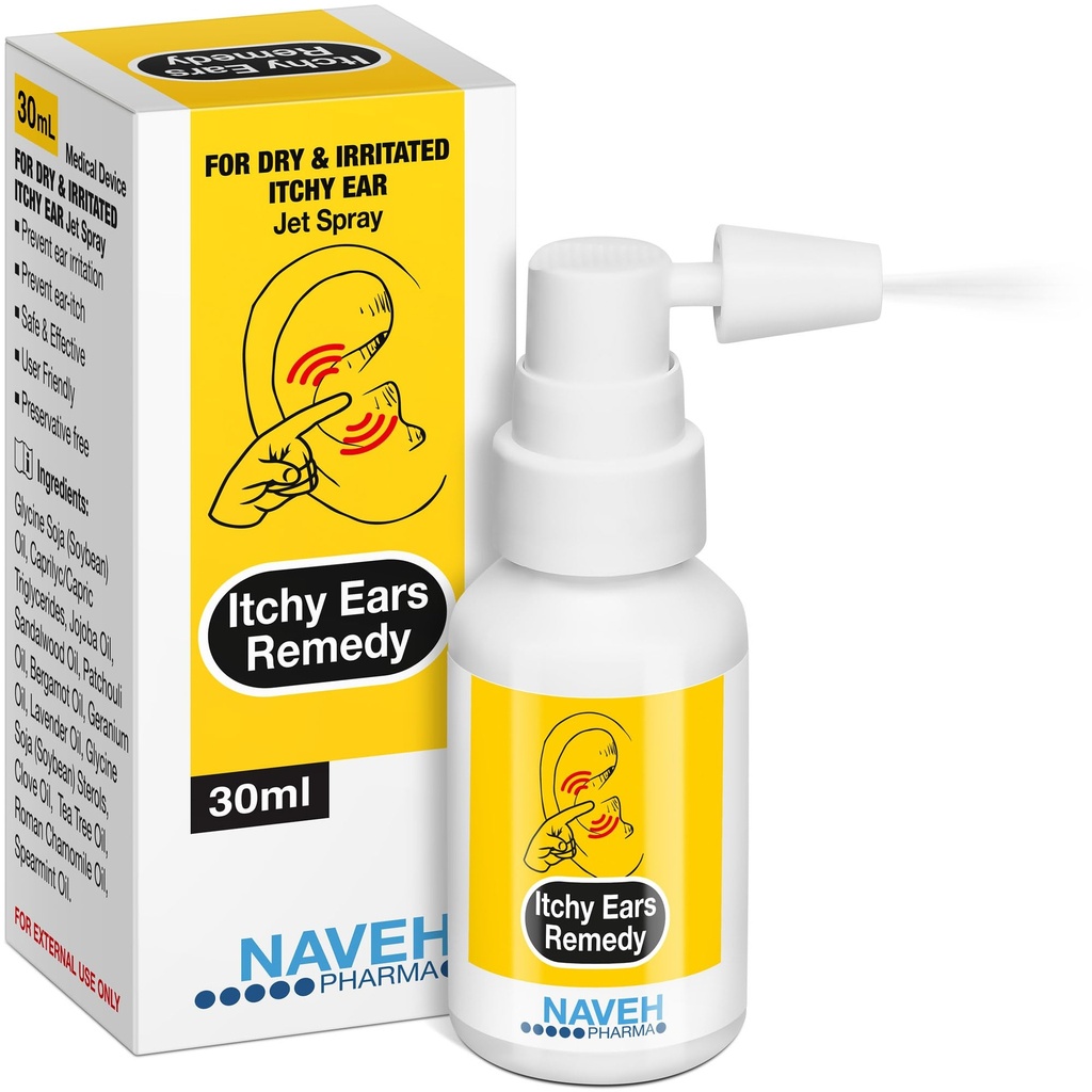 NAVEH PHARMA ® Itchy Ears Remedy: Ear Cleaning dan Itch Relief mewahyukan 124; Treats All Causes of Ear Itchiness (1 Fl Oz)