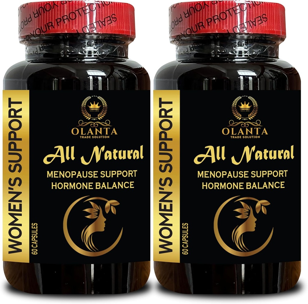 Suplemen Dukungan Menopause - Tambahan untuk Hot Flashes, Pil Root Cohosh Hitam dan Herbal Suplemen, Suplemen Menopause untuk Pendukung Perempuan Pil - 2 Botol 120 Kapsul