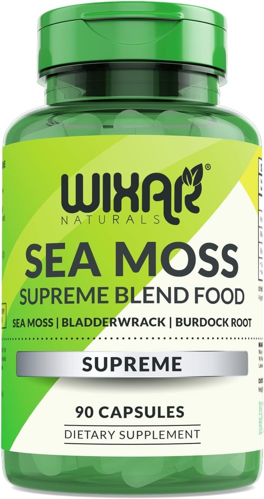 Serat Root Burdock - Irlandia Seamoss Pills - Stronger Than Sea Moss Gel - Dr Sebi Inspired - Raw Sea Moss Powder - Irlandia Moss (90 Caps)