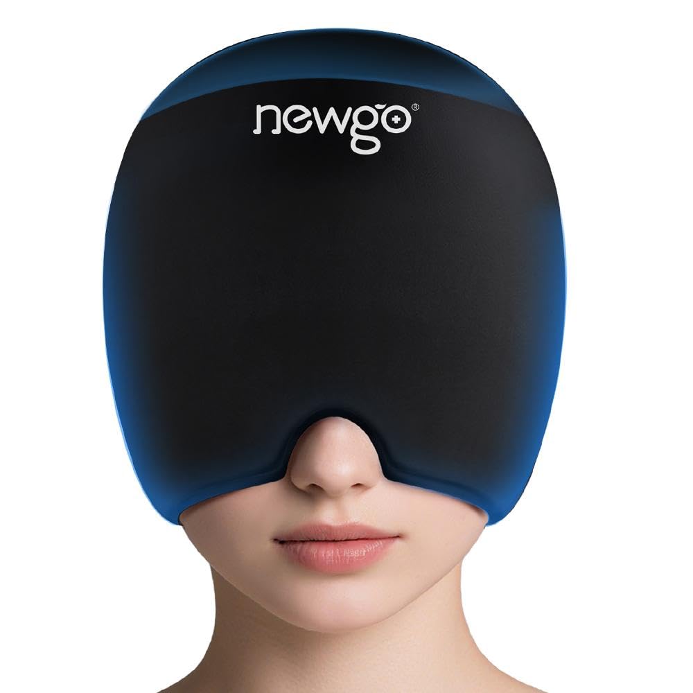 Newgo Migraine Relief Cap Headaches Ice dengan Capage Top, Terapi Panas dan Dingin, Katup Sakit Kepala Migraine untuk Ketegangan, Stres & Hangover