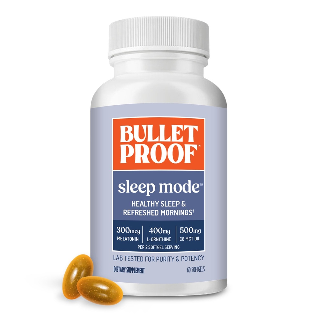 Modus Softgels Bulletproof, 60 Count, Tambahan dengan Otak Octane C8 MCT Oil untuk Mendukung Tidur