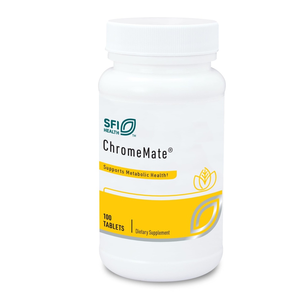 Klaire Labs SFI Health Chromememate - Chrommate Chromium Polynikotinate 200mcg Suplemen - Bioavailable Forform of Chromium (100 Tablet)