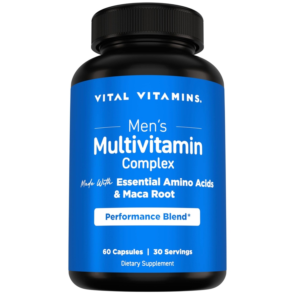 Vitamin Men Vitamin Vitamin Vitamin Complex - Dibuat dengan Estile Amino Acids & Maca Root - with Vitamin A, C, E, B6, B12, D3 & manner Performance Blend - Daily Mens Multivitamin - 60 Capsule
