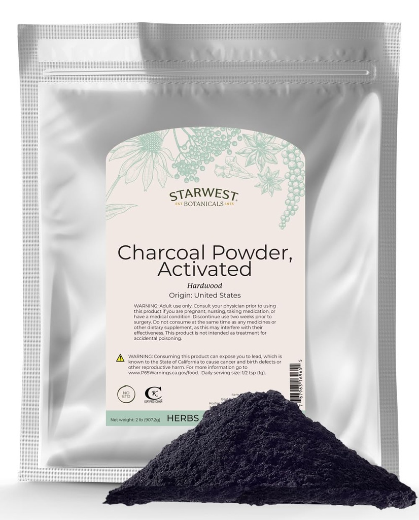 Starwest Botanicals Activated Arang Powder, 2 Pounds