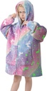 "MeMoreCool Wearable Cutty Blanket Hoodie, Hooded Blanket Kids Comfy Blanket Sweatshirt, Toddler Blanket with Hood"
