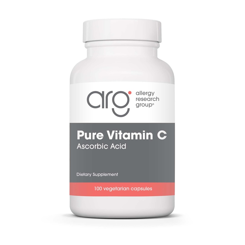 Kelompok Penelitian Alergi Murni Vitamin C Suplemen - Ascorbic Aciid, 1000mg Vitamin C, Potensi Tinggi, Unbuffered Mild Acidity, Kapsul Vegetarian - 100 Count