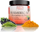 Reddy Qurals Aryana Turmeric 50 - Aduk Turmeric Organik dengan Muscadine Grape & Okra - Face - Dissolve, Plant-Based Formula untuk Wellness Harian - 30 Pelayan