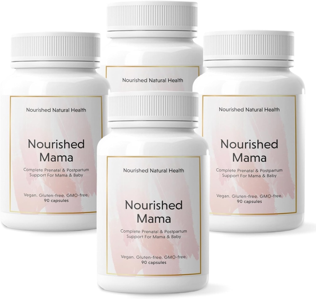 Nandeshed Mama Prenatal Multi Vitamin - Vegan Multivitamin untuk Preception, Pregnancy, Postpartum and Breastfeating Dupport - Iron- Bebas dengan Methylated Floor & High Dose Chooline - 360 Capsules