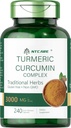 Turmeric Curcumin dengan Black Pepper 3000mg 124; Gabungan Dukungan 124; 240 Capsules 124; Turmeric Complex Suplemen 12.4; Non-GMO, Gluten Bebas