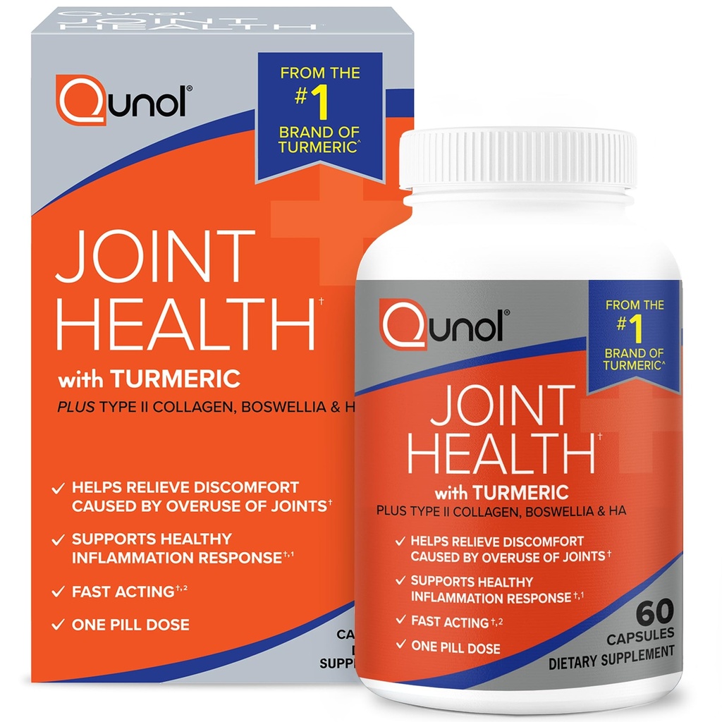 Qunol 5-in- 1 Dukung Support, Fast Acting, One Pill Dose, Dukung Inflammation Response & Discomfort disebabkan oleh Overuse of Joints, Alternative to Glucobamin Chondroitin MSM, 60 Count