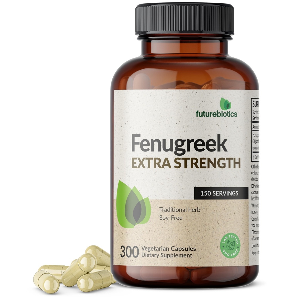 Futuregrant Fenugreek Extra Energy Supports Overall Good Health & Well- Being, Non-GMO, 300 Vegetarian Capsules