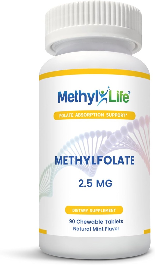 L- Methylfolat 2,5 - L-5- MTHF sebagai Magnabiolate- C (2.500 mcg per tablet) - [90 tablet chewable]
