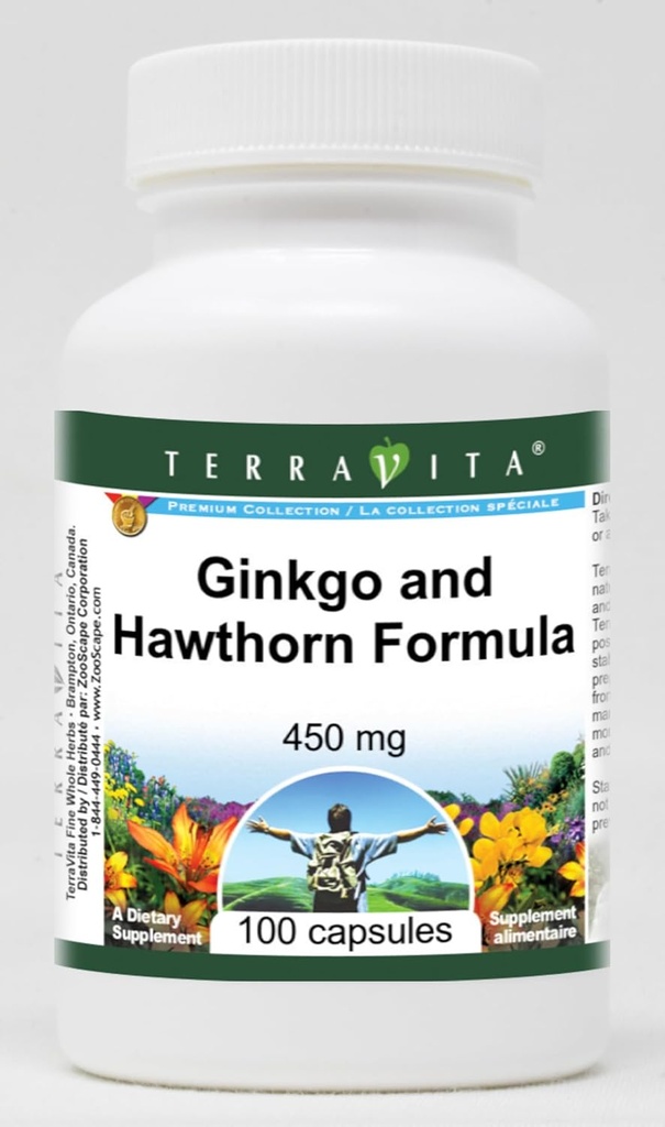 Ginkgo dan Hawthorn Formula-450 mg (100 Capsules, ZIN: 514013)