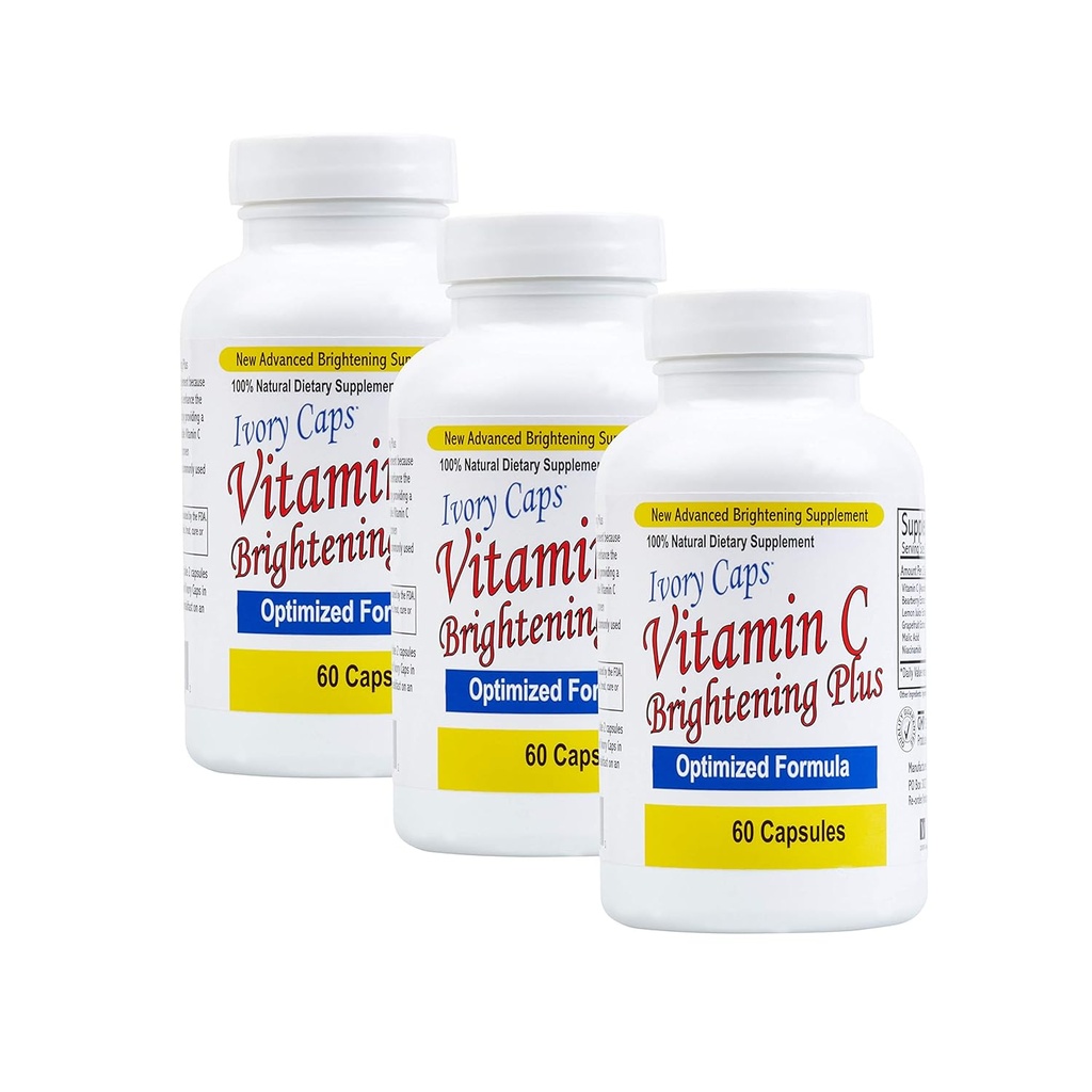 3 Paket - Ivory Caps Maksimum Kekuatan Vitamin C Brightening Ditambah 60 Caps