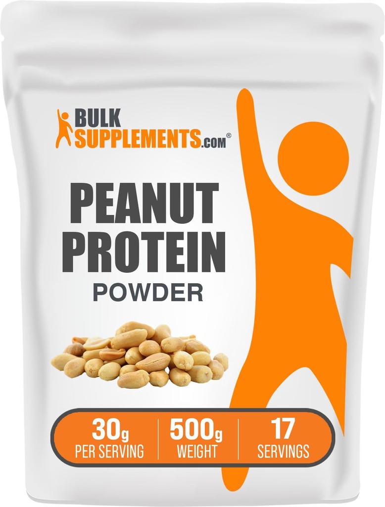 BulkSuplements.com Peanut Protein Powder - Peanut Protein Flour, Gluten Free, 30g per Serving, 500g (1.1 pon) (Paket 1)