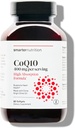 SMARTERNUTTISI COQ10 400 mg Absorpsi Tinggi - Alami Fermentasi Ubiquinone w / Organic Cold- Menekan Olive Oil - untuk Kesehatan Jantung, Sel Energi - Non- GMO, Gluten Free - 60 Count [30- Day Suppply]