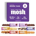 Variety MOSH Kemo Protein Bars, High Fiber, low Carb, Gluten Free, High Protein, Brain Heally Snack dengan Ashwagandha, Lion 's Mane, 6 Count