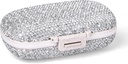 1Pack Travel Pill Organizer, 8 Kompartemen Portable Pill Case, Kotak Pil Kecil untuk Pocket Purse Portable Medicine Vitamin Container (Sparkling Silver)
