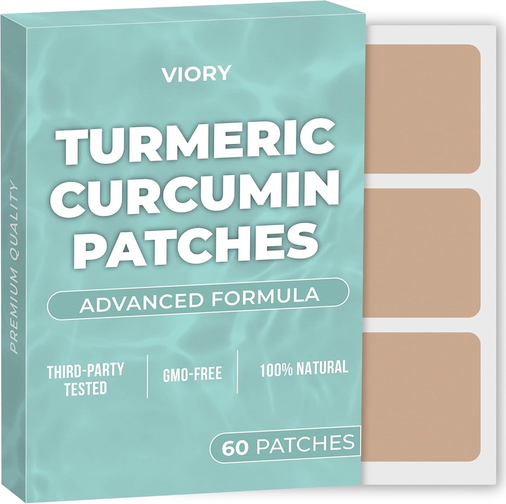 Turmeric Curcumin Patches (Pack of 60) - 100% Natural Patch for Women - with Biotin - Body Support - Enhanced Formula