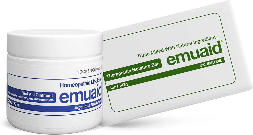 emuaid Eczema Perbaikan Kit Reguler Kekuatan 2oz dengan Therapeutic Moicic Bar Juga Cocok untuk Lichen Planus, Bed Sores, Ringworm dan Cracked Heels