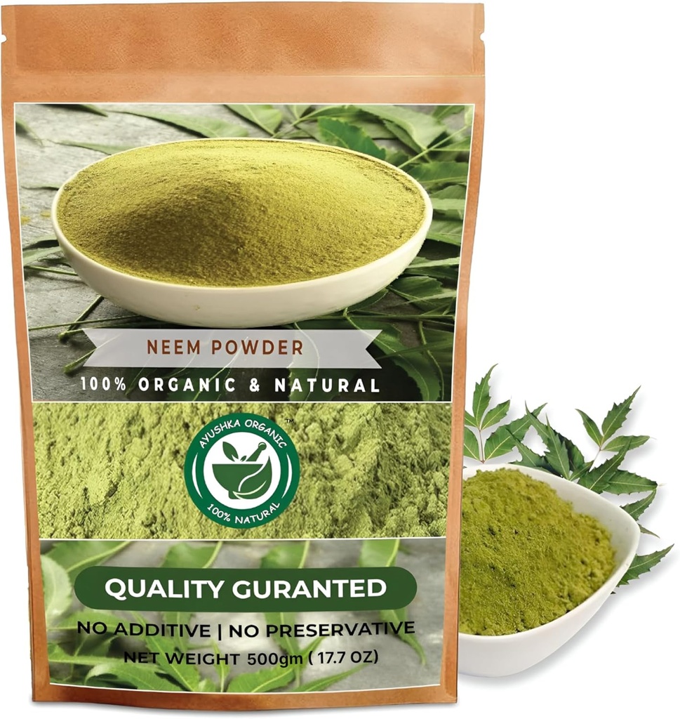 Neem Powder 134; Azadirachta Indica 124; Suplemen Herbal Alam untuk Skin & Hair Care (17.7 OZ 124; 500 gram)