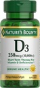 Nature 's Bounty Vitamin D untuk Dukungan Imune dan Promotes Healthy Bones, 1000IU, Softgels, Warna Multi-, 10.000 IU, 72 Cacah (Paket 1)