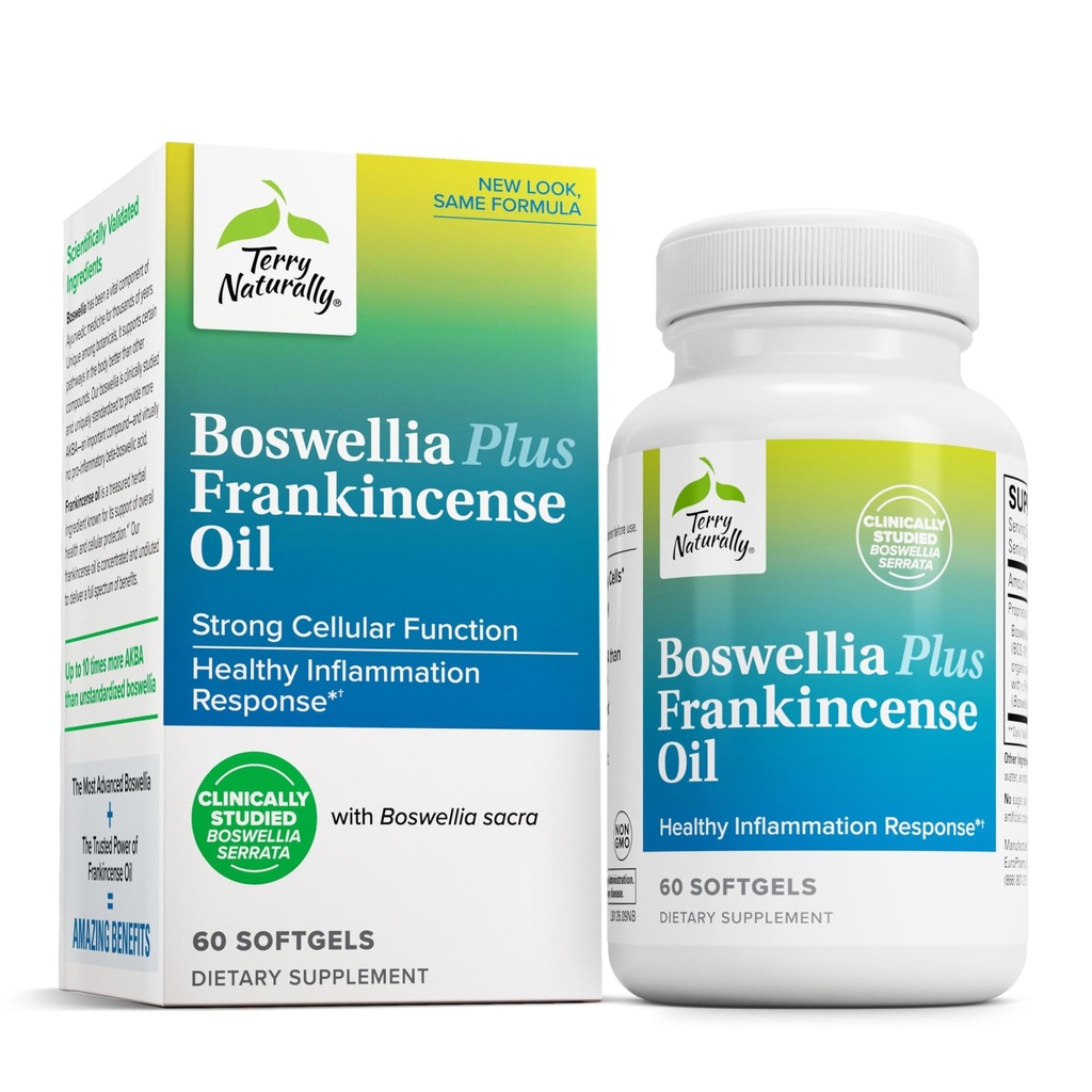 Terry Alamiah Boswellia Plus Frankinkemeny Oil - Tambahan Dukungan Bersama untuk Mendukung Komitel Mobility & Gabungan - Dukung Kesehatan Selular dengan Boswellia & Frankinmour Oil - 60 Softgel