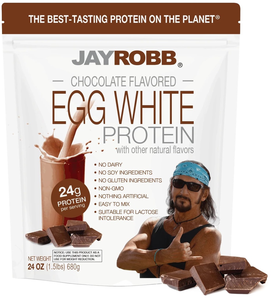 Coklat JaYROBB Egg White Protein 24 oz, 1,5 Pound Bag