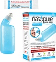Nasopure Nasal Wash, Sistem Kit, "The Niser Neti Pot" Sinus Wash Kit, Comfortable Nasal Rinse 8 Oz Bottle & 20 Paket Garam (3.75 Grams Masing-masing), Konsumsi Nasal, Dingin, Flu, Allergy, Nasal Irrigation