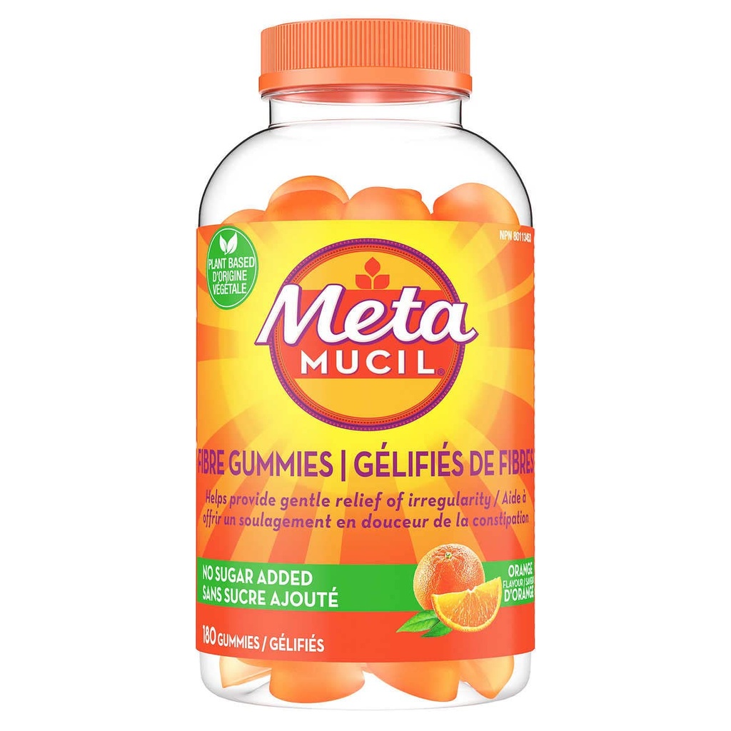Tanaman Gummi Serat Metamucil Berdasarkan & Tanpa Gula Ditambahkan, Bantuan Menyediakan Relief Lembut dari Ketidakteraturan - 180 Gummi