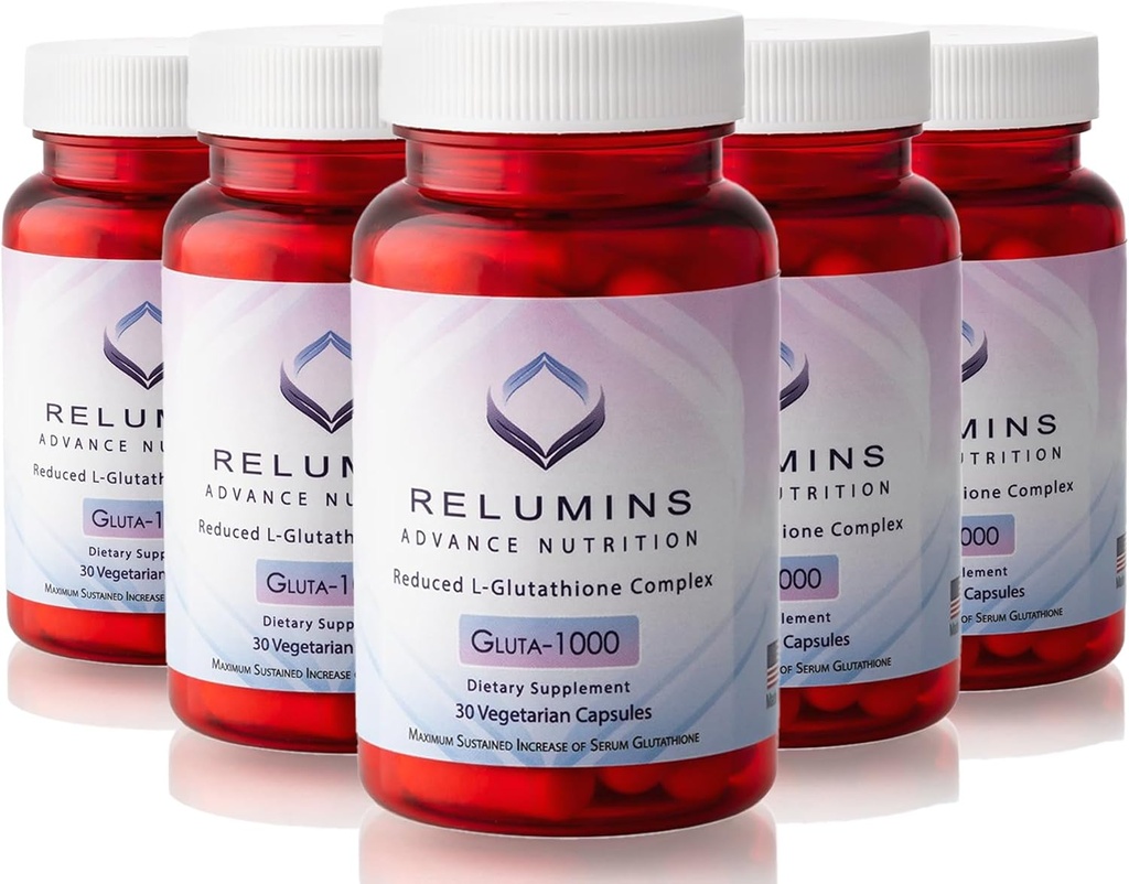 Rilis Lita-Glutathione, Alfa Lipoic & Rose HIPS, Antioksidant Dukungan untuk Skin & Overall Wellness, dibuat di USA - 30 Capsules x 5 Botol (Supply Hari)