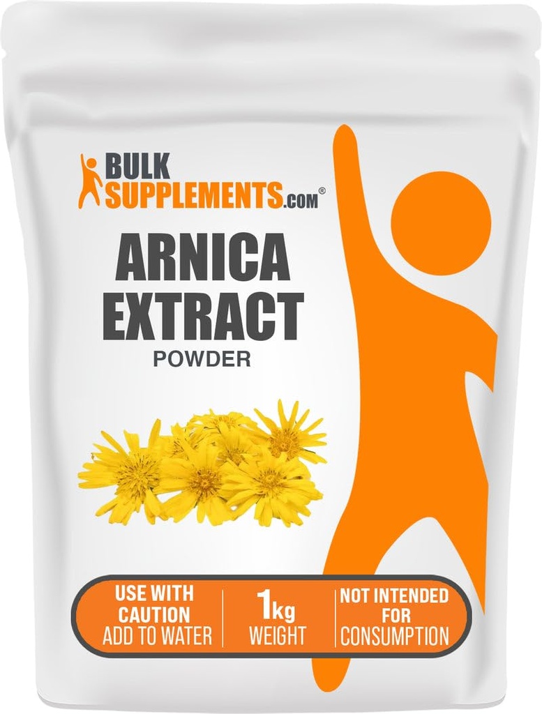 BulkSuplements.com Arnica Extract Powder - Herbal Suplement, from Dried Arnica Flowers, Servings Per Use, 1kg (2.2 Ibs) (Pack of 1)